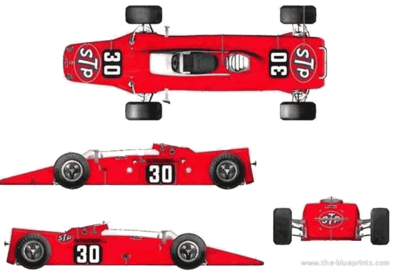 Lotus 56 Indy (1968) - Лотус - чертежи, габариты, рисунки автомобиля