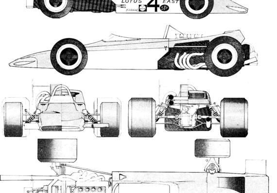 Lotus 70 F5000 (1969) - Лотус - чертежи, габариты, рисунки автомобиля
