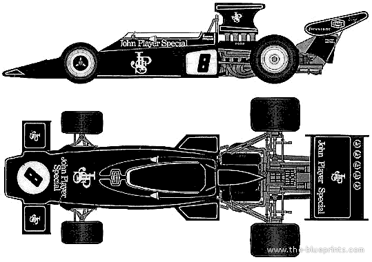 Lotus 72D F1 - Лотус - чертежи, габариты, рисунки автомобиля