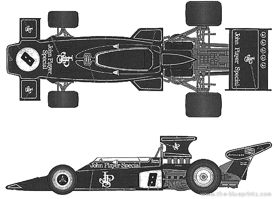 Lotus 72D Late Type - Лотус - чертежи, габариты, рисунки автомобиля
