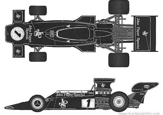Lotus 72E - Лотус - чертежи, габариты, рисунки автомобиля