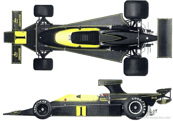 Lotus 76 F1 GP (1974) - Лотус - чертежи, габариты, рисунки автомобиля
