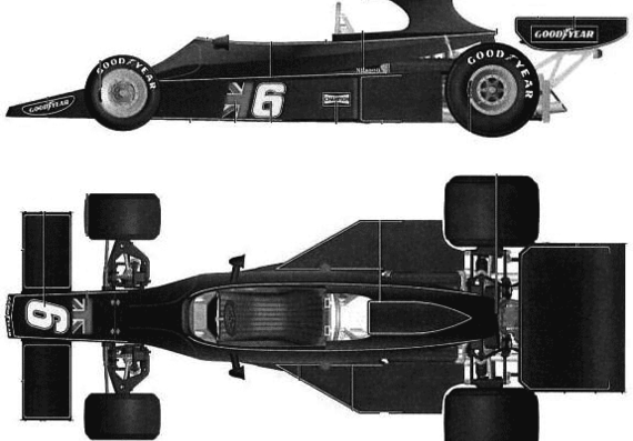 Lotus 77 F1 GP (1977) - Лотус - чертежи, габариты, рисунки автомобиля