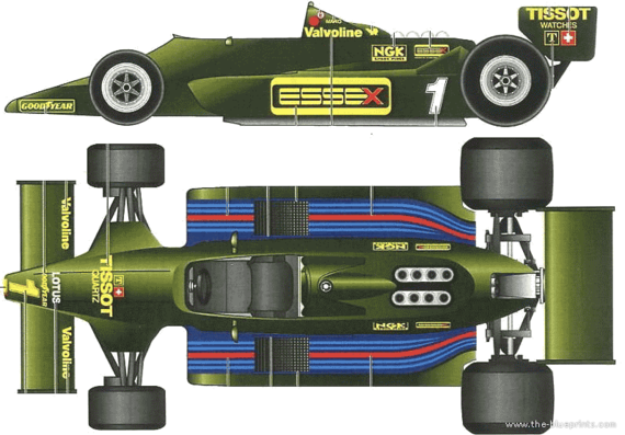 Lotus 79 F1 GP - Лотус - чертежи, габариты, рисунки автомобиля