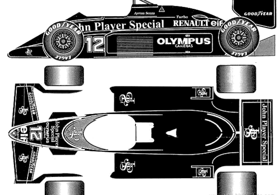 Lotus 97T F1 - Лотус - чертежи, габариты, рисунки автомобиля
