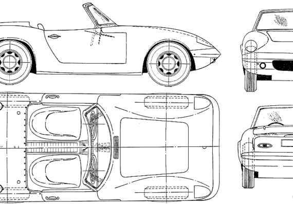 Lotus Elan Roadster (1965) - Лотус - чертежи, габариты, рисунки автомобиля