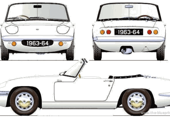 Lotus Elan S1 (1963) - Лотус - чертежи, габариты, рисунки автомобиля