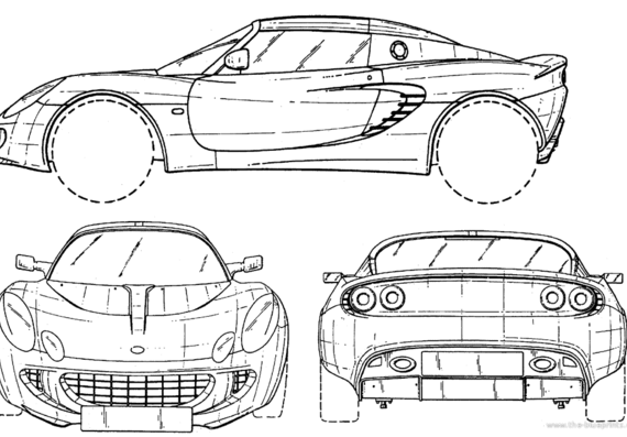 Lotus Elise - Лотус - чертежи, габариты, рисунки автомобиля