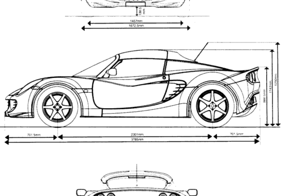 Lotus Elise Mk II - Лотус - чертежи, габариты, рисунки автомобиля