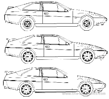 Lotus Excel (1987) - Лотус - чертежи, габариты, рисунки автомобиля