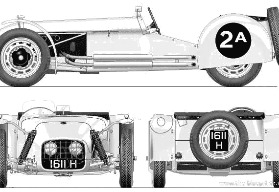 Lotus Mk.VI (1953) - Лотус - чертежи, габариты, рисунки автомобиля