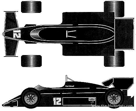 Lotus Renault 95T F1 (1984) - Лотус - чертежи, габариты, рисунки автомобиля