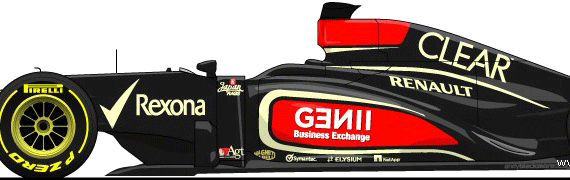 Lotus Renault E21 F1 GP (2013) - Лотус - чертежи, габариты, рисунки автомобиля