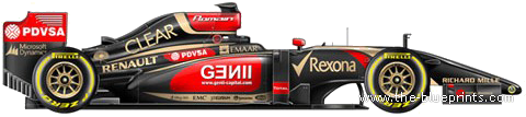Lotus Renault E22 F1 GP (2014) - Лотус - чертежи, габариты, рисунки автомобиля