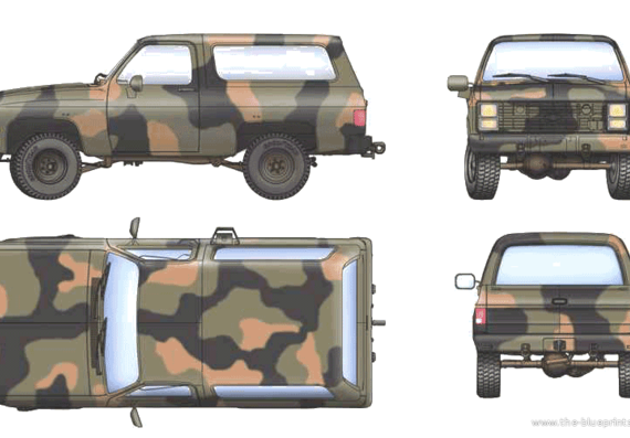 M1009 CUCV (Chevrolet Blazer) - Разные автомобили - чертежи, габариты, рисунки автомобиля