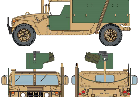 M998A1 HMMWV - Hammer - drawings, dimensions, pictures of the car