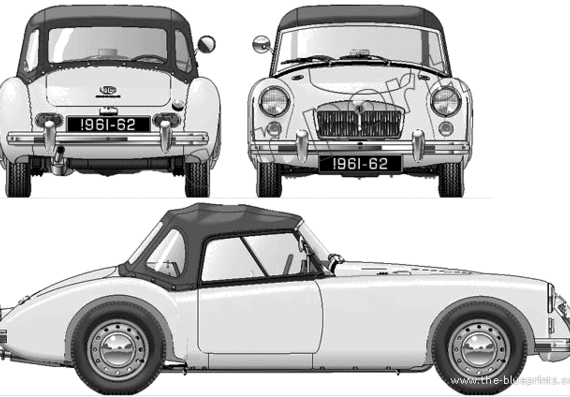 MGA 1600 Roadster Mk.II (1961) - МЖ - чертежи, габариты, рисунки автомобиля