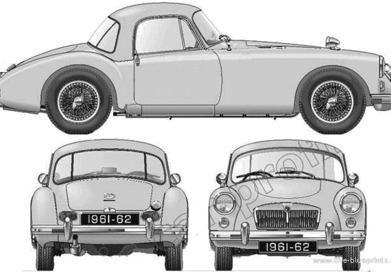 MGA Mk.II 1600 Coupe (1962) - МЖ - чертежи, габариты, рисунки автомобиля