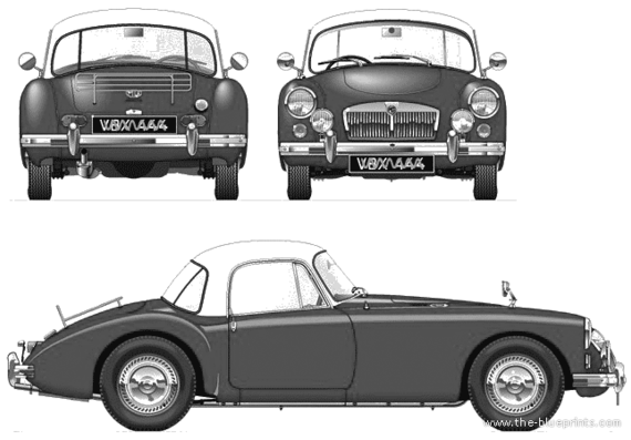 MGA Mk.II Coupe 1600 (1962) - МЖ - чертежи, габариты, рисунки автомобиля