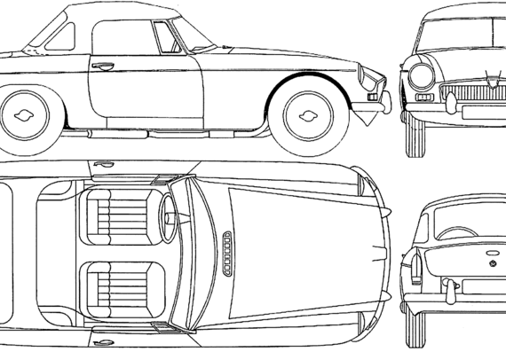 MGB (1965) - МЖ - чертежи, габариты, рисунки автомобиля
