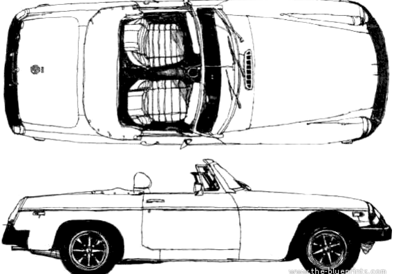 MGB (1975) - МЖ - чертежи, габариты, рисунки автомобиля
