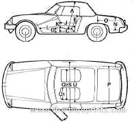 MGB (1979) - МЖ - чертежи, габариты, рисунки автомобиля