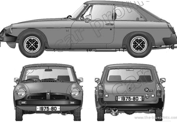 MGB GT Jubilee Edition (1976) - МЖ - чертежи, габариты, рисунки автомобиля
