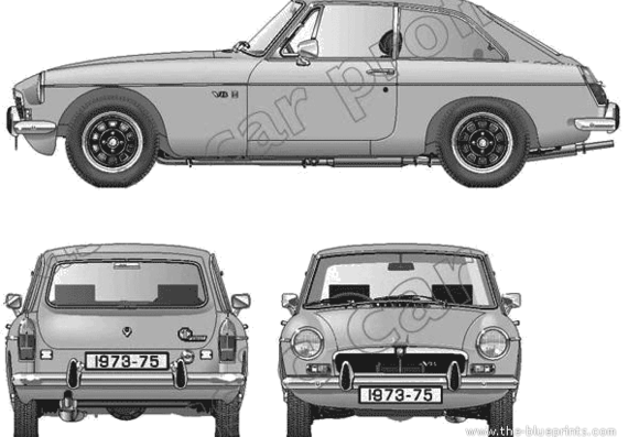 MGB GT V8 (1973) - МЖ - чертежи, габариты, рисунки автомобиля