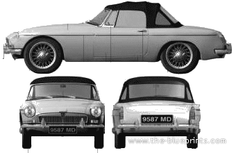 MGB Roadster - МЖ - чертежи, габариты, рисунки автомобиля