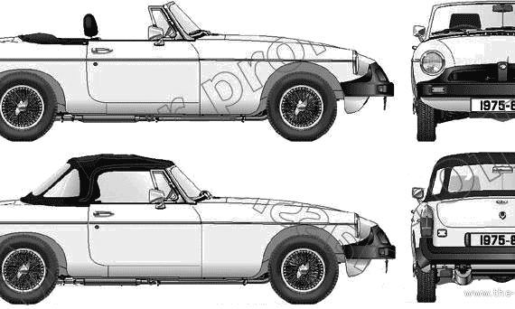 MGB Roadster (1980) - МЖ - чертежи, габариты, рисунки автомобиля