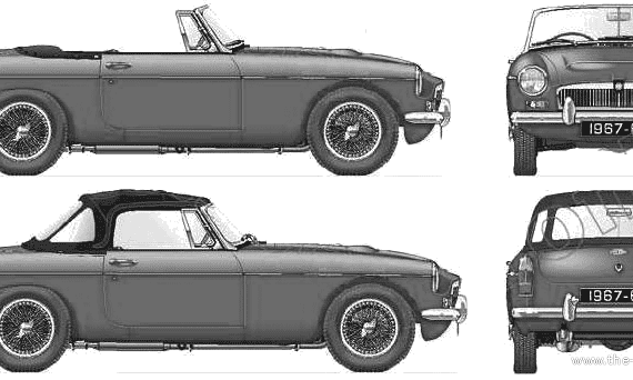 MGC Roadster (1967) - МЖ - чертежи, габариты, рисунки автомобиля
