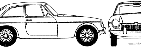 MG B GT (1965) - МЖ - чертежи, габариты, рисунки автомобиля