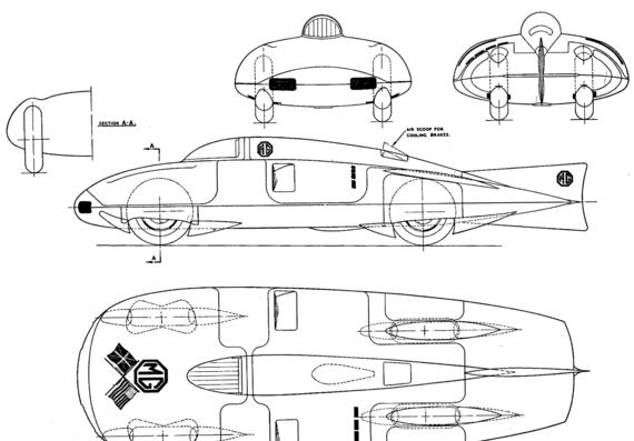 MG Ex181 Record Car (1957) - MW - drawings, dimensions, pictures of the car