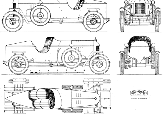 MG Kimber Special (1925) - МЖ - чертежи, габариты, рисунки автомобиля