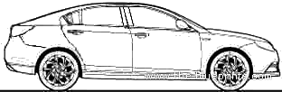 MG MG6 1.8 TCI TSE (2011) - МЖ - чертежи, габариты, рисунки автомобиля