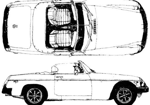 MG MGB (1975) - МЖ - чертежи, габариты, рисунки автомобиля