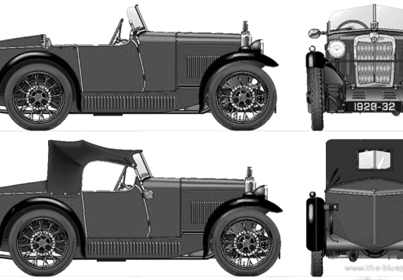 MG M type Midget (1930) - МЖ - чертежи, габариты, рисунки автомобиля