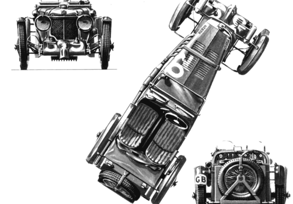 MG Magnette K3 Mille Miglia (1933) - МЖ - чертежи, габариты, рисунки автомобиля