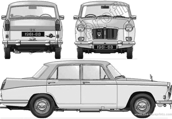 MG Magnette Mk.IV Farina (1963) - МЖ - чертежи, габариты, рисунки автомобиля