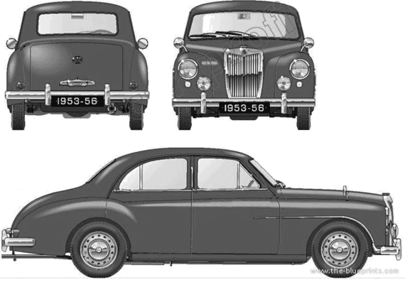 MG Magnette ZA (1953) - МЖ - чертежи, габариты, рисунки автомобиля