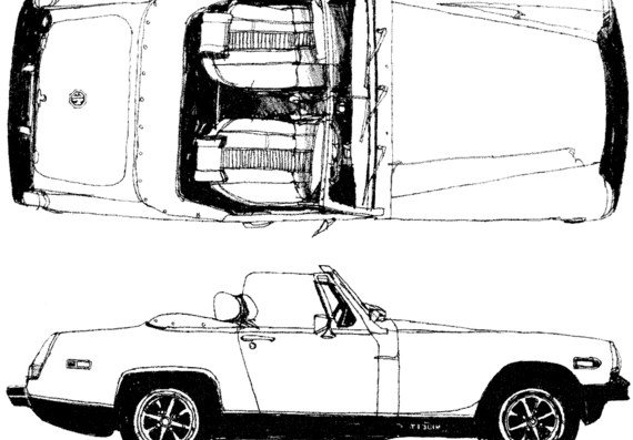 MG Midget (1975) - МЖ - чертежи, габариты, рисунки автомобиля