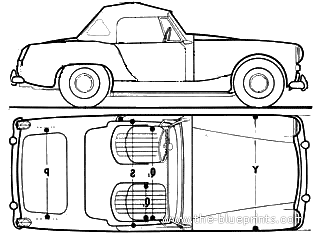 MG Midget Mk. III (1963) - МЖ - чертежи, габариты, рисунки автомобиля