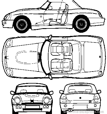 MG RV8 - МЖ - чертежи, габариты, рисунки автомобиля