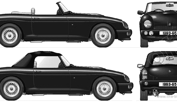 MG RV8 -95 UK Version (1993) - МЖ - чертежи, габариты, рисунки автомобиля