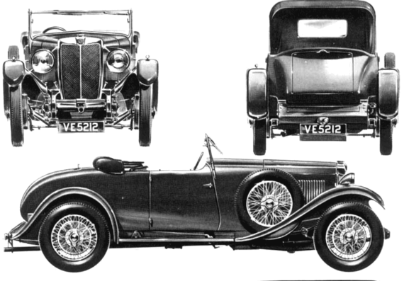 MG Six 18-80 Mark II (1930) - МЖ - чертежи, габариты, рисунки автомобиля