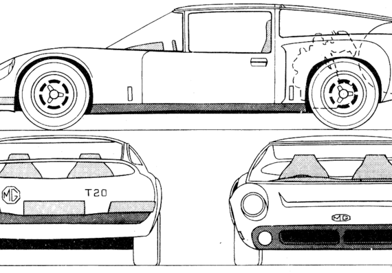 MG T20 - МЖ - чертежи, габариты, рисунки автомобиля