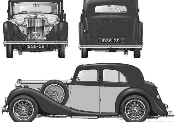 MG VA Saloon (1938) - МЖ - чертежи, габариты, рисунки автомобиля