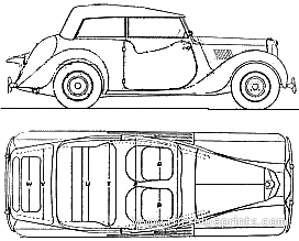 MG Y-Type Tourer (1947) - МЖ - чертежи, габариты, рисунки автомобиля