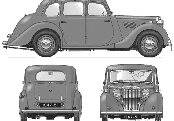 MG YA (1948) - МЖ - чертежи, габариты, рисунки автомобиля