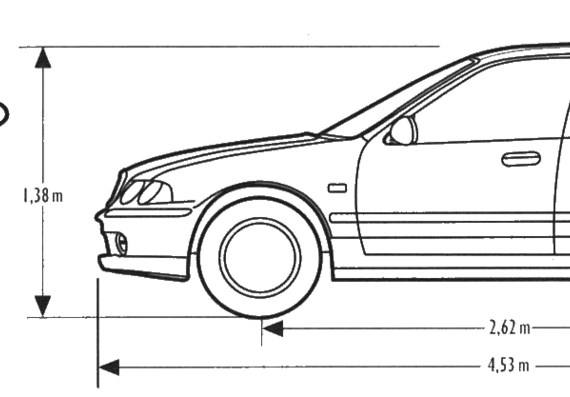 MG ZS - МЖ - чертежи, габариты, рисунки автомобиля